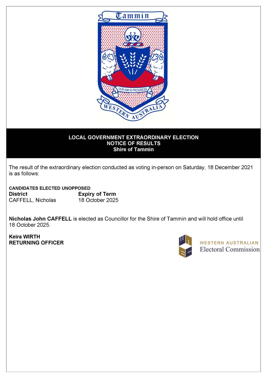 Notice of Results
