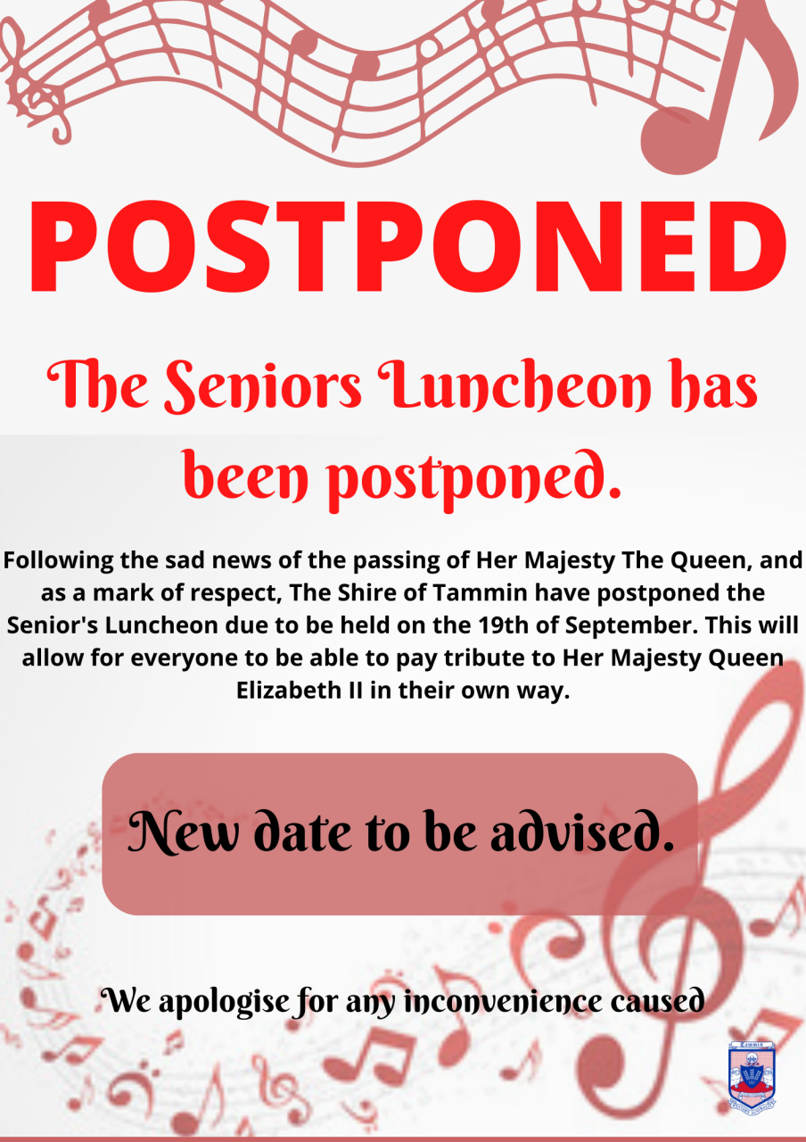 Postponed senior Luncheon 