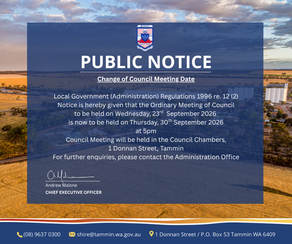 Public Notice - Change of Date OCM September